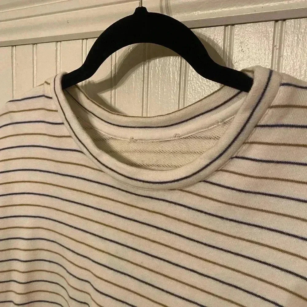 Vince striped cropped sweatshirt 100% cotton - Picture 6 of 9